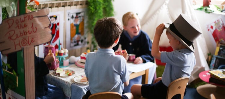 Children in our Pre-Prep having a tea party