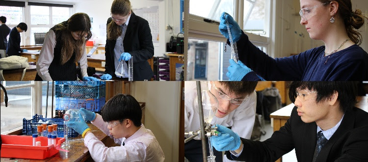 Lower Sixth Chemistry practical WCS Wells Cathedral School Independent Prep Somerset England